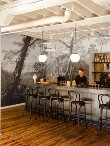 Benjamin Edward Birch Interior Photography Toronto Ontario Canada. High Point, North Carolina. 313 Spaces. Fine and Dandy Wallcoverings, Schwung Lighting.